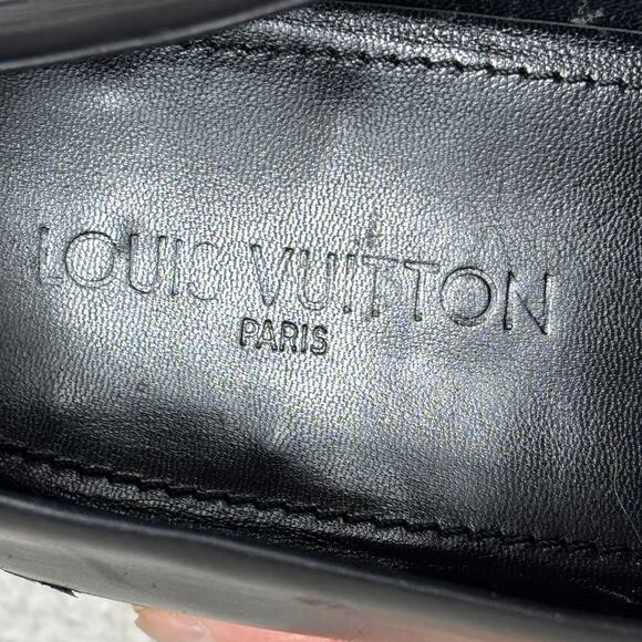 Louis Vuitton Penny Loafer Men 10 Black ST1006 Italy Slip On Leather LV Designer main image 6